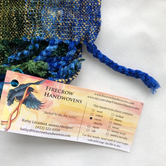 Handwoven, chenille scarf - Picture 2 of 4